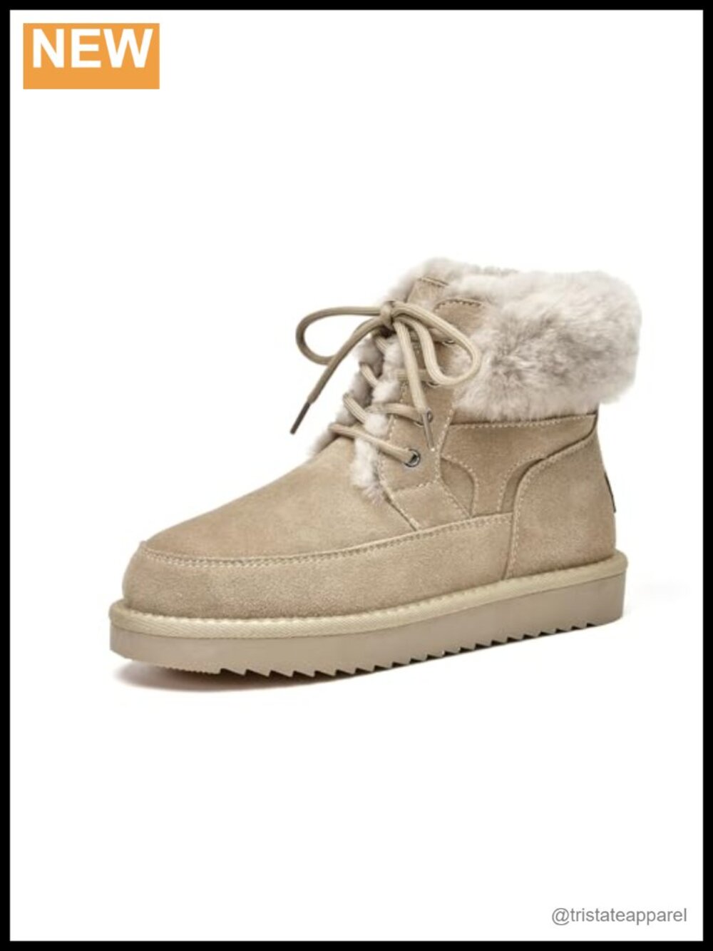 Women's Fur Lined Snow Boots, Lace-up Platform Ankle Bootie